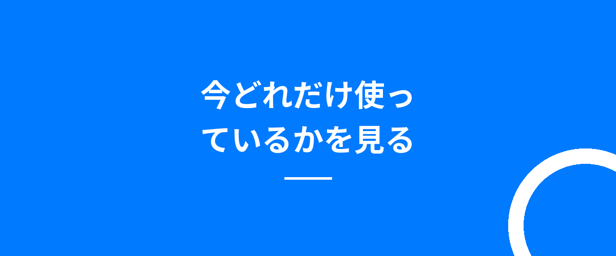 今どれだけ使っているかを見る