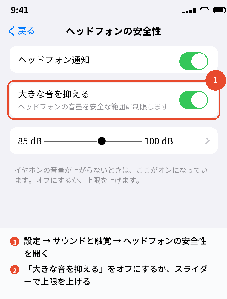 ヘッドフォンの安全性