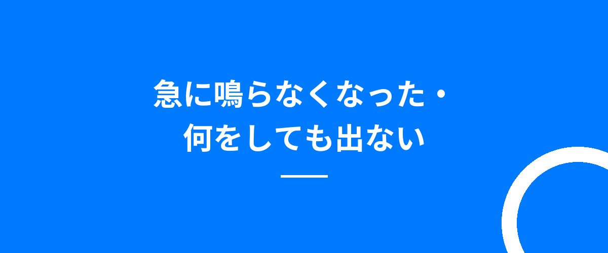 急に鳴らなくなった・何をしても出ない
