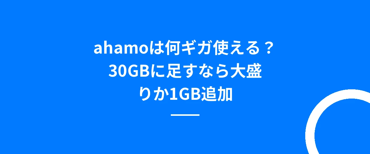ahamoは何ギガ使える?30GBに足すなら大盛りか1GB追加